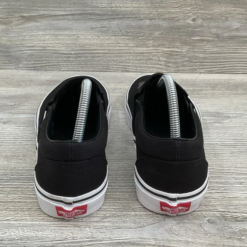 VANS Slip On Love You To Death Black Silver Canvas Shoes Womens Size 10 Mens 8.5